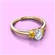 2 - Gemma 7x5 mm Oval Cut Lab Grown Diamond and Citrine Trellis Three Stone Engagement Ring 