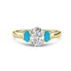 1 - Gemma 8x6 mm Oval Cut GIA Certified Natural Diamond and Turquoise Trellis Three Stone Engagement Ring 