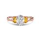 1 - Gemma 8x6 mm Oval Cut GIA Certified Natural Diamond and Citrine Trellis Three Stone Engagement Ring 