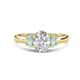 1 - Gemma 8x6 mm Oval Cut GIA Certified Natural Diamond and Opal Trellis Three Stone Engagement Ring 