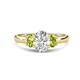 1 - Gemma 8x6 mm Oval Cut GIA Certified Natural Diamond and Peridot Trellis Three Stone Engagement Ring 