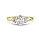 1 - Gemma 8x6 mm Oval Cut GIA Certified Natural Diamond and Moissanite Trellis Three Stone Engagement Ring 