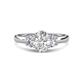 1 - Gemma 8x6 mm Oval Cut GIA Certified Natural Diamond and Diamond Trellis Three Stone Engagement Ring 