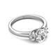 2 - Gemma 8x6 mm Oval Cut GIA Certified Natural Diamond and Diamond Trellis Three Stone Engagement Ring 
