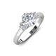 3 - Gemma 8x6 mm Oval Cut GIA Certified Natural Diamond and Diamond Trellis Three Stone Engagement Ring 