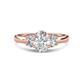 1 - Gemma 8x6 mm Oval Cut GIA Certified Natural Diamond and Diamond Trellis Three Stone Engagement Ring 