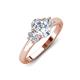 3 - Gemma 8x6 mm Oval Cut GIA Certified Natural Diamond and Diamond Trellis Three Stone Engagement Ring 