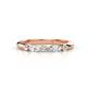 1 - Mira 0.27 ctw Marquise and Round Natural Diamond 5 Stone Women Stackable Wedding Band 
