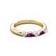 3 - Mira 0.25 ctw Marquise Amethyst and Round Lab Grown Diamond 5 Stone Women Stackable Wedding Band 