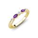 4 - Mira 0.25 ctw Marquise Amethyst and Round Lab Grown Diamond 5 Stone Women Stackable Wedding Band 