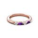 3 - Mira 0.25 ctw Marquise Amethyst and Round Lab Grown Diamond 5 Stone Women Stackable Wedding Band 