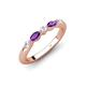 4 - Mira 0.25 ctw Marquise Amethyst and Round Lab Grown Diamond 5 Stone Women Stackable Wedding Band 