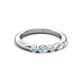 3 - Mira 0.25 ctw Marquise Aquamarine and Round Lab Grown Diamond 5 Stone Women Stackable Wedding Band 