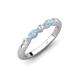 4 - Mira 0.25 ctw Marquise Aquamarine and Round Lab Grown Diamond 5 Stone Women Stackable Wedding Band 