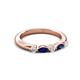 3 - Mira 0.29 ctw Marquise Blue Sapphire and Round Lab Grown Diamond 5 Stone Women Stackable Wedding Band 