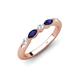4 - Mira 0.29 ctw Marquise Blue Sapphire and Round Lab Grown Diamond 5 Stone Women Stackable Wedding Band 