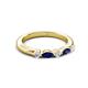 3 - Mira 0.29 ctw Marquise Blue Sapphire and Round Lab Grown Diamond 5 Stone Women Stackable Wedding Band 