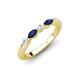 4 - Mira 0.29 ctw Marquise Blue Sapphire and Round Lab Grown Diamond 5 Stone Women Stackable Wedding Band 