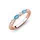 4 - Mira 0.33 ctw Marquise Blue Topaz and Round Lab Grown Diamond 5 Stone Women Stackable Wedding Band 
