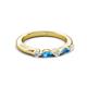 3 - Mira 0.33 ctw Marquise Blue Topaz and Round Lab Grown Diamond 5 Stone Women Stackable Wedding Band 