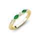 4 - Mira 0.25 ctw Marquise Emerald and Round Lab Grown Diamond 5 Stone Women Stackable Wedding Band 