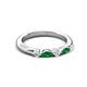 3 - Mira 0.25 ctw Marquise Emerald and Round Lab Grown Diamond 5 Stone Women Stackable Wedding Band 