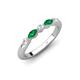 4 - Mira 0.25 ctw Marquise Emerald and Round Lab Grown Diamond 5 Stone Women Stackable Wedding Band 