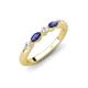 4 - Mira 0.25 ctw Marquise Iolite and Round Lab Grown Diamond 5 Stone Women Stackable Wedding Band 