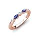 4 - Mira 0.25 ctw Marquise Iolite and Round Lab Grown Diamond 5 Stone Women Stackable Wedding Band 