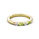 3 - Mira 0.27 ctw Marquise Peridot and Round Lab Grown Diamond 5 Stone Women Stackable Wedding Band 