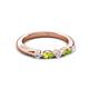 3 - Mira 0.27 ctw Marquise Peridot and Round Lab Grown Diamond 5 Stone Women Stackable Wedding Band 