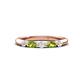 1 - Mira 0.27 ctw Marquise Peridot and Round Lab Grown Diamond 5 Stone Women Stackable Wedding Band 