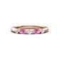 1 - Mira 0.33 ctw Marquise Pink Sapphire and Round Lab Grown Diamond 5 Stone Women Stackable Wedding Band 