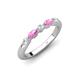 4 - Mira 0.33 ctw Marquise Pink Sapphire and Round Lab Grown Diamond 5 Stone Women Stackable Wedding Band 
