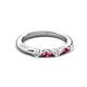 3 - Mira 0.25 ctw Marquise Pink Tourmaline and Round Lab Grown Diamond 5 Stone Women Stackable Wedding Band 