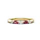 1 - Mira 0.25 ctw Marquise Pink Tourmaline and Round Lab Grown Diamond 5 Stone Women Stackable Wedding Band 