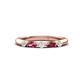 1 - Mira 0.25 ctw Marquise Pink Tourmaline and Round Lab Grown Diamond 5 Stone Women Stackable Wedding Band 