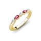 4 - Mira 0.25 ctw Marquise Pink Tourmaline and Round Lab Grown Diamond 5 Stone Women Stackable Wedding Band 