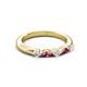 3 - Mira 0.25 ctw Marquise Pink Tourmaline and Round Lab Grown Diamond 5 Stone Women Stackable Wedding Band 