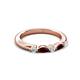 3 - Mira 0.29 ctw Marquise Red Garnet and Round Lab Grown Diamond 5 Stone Women Stackable Wedding Band 