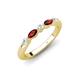 4 - Mira 0.29 ctw Marquise Red Garnet and Round Lab Grown Diamond 5 Stone Women Stackable Wedding Band 