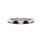 1 - Mira 0.29 ctw Marquise Red Garnet and Round Lab Grown Diamond 5 Stone Women Stackable Wedding Band 