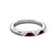 3 - Mira 0.29 ctw Marquise Red Garnet and Round Lab Grown Diamond 5 Stone Women Stackable Wedding Band 