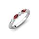 4 - Mira 0.29 ctw Marquise Red Garnet and Round Lab Grown Diamond 5 Stone Women Stackable Wedding Band 