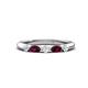 1 - Mira 0.31 ctw Marquise Rhodolite Garnet and Round Lab Grown Diamond 5 Stone Women Stackable Wedding Band 