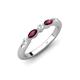 4 - Mira 0.31 ctw Marquise Rhodolite Garnet and Round Lab Grown Diamond 5 Stone Women Stackable Wedding Band 