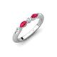 4 - Mira 0.33 ctw Marquise Ruby and Round Lab Grown Diamond 5 Stone Women Stackable Wedding Band 