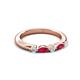 3 - Mira 0.33 ctw Marquise Ruby and Round Lab Grown Diamond 5 Stone Women Stackable Wedding Band 