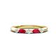 1 - Mira 0.33 ctw Marquise Ruby and Round Lab Grown Diamond 5 Stone Women Stackable Wedding Band 