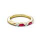 3 - Mira 0.33 ctw Marquise Ruby and Round Lab Grown Diamond 5 Stone Women Stackable Wedding Band 